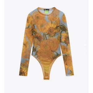 ZARA TULLE GOGH SUNFLOWER BODYSUIT